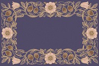 Art nouveau frame background, flower ornament design psd, remixed by rawpixel