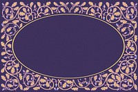 Vintage botanical frame background, purple ornate design psd, remixed by rawpixel