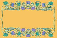 Vintage floral frame background, yellow ornamental design, remixed by rawpixel