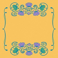 Vintage floral frame background, yellow ornamental design, remixed by rawpixel