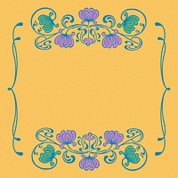 Vintage floral frame background, yellow ornamental design psd, remixed by rawpixel