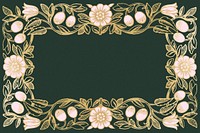 Art nouveau frame background, flower ornament design, remixed by rawpixel