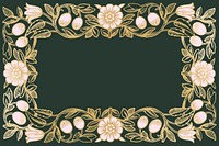 Art nouveau frame background, flower ornament design psd, remixed by rawpixel