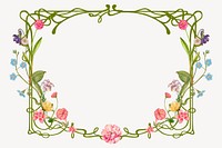 Floral ornament frame background, white design, remixed by rawpixel