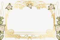 Floral ornament frame background, gold luxury design, remixed by rawpixel