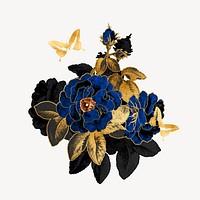 Aesthetic blue rose illustration, remixed by rawpixel