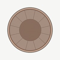 Brown round badge clipart psd