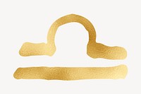 Gold Libra zodiac sign illustration