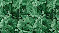 William Morris's green desktop wallpaper, famous Art Nouveau artwork illustration, remixed by rawpixel