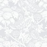 William Morris's white floral background, famous Art Nouveau artwork illustration, remixed by rawpixel