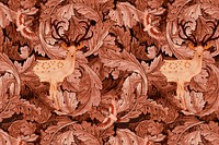 William Morris brown leaf background, famous Art Nouveau artwork illustration, remixed by rawpixel