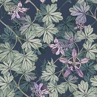 Leaf patterned background, columbine design, remixed by rawpixel