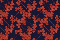 Red columbine leaf pattern background, remixed by rawpixel