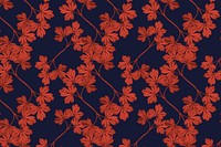 Red leaf patterned background, columbine design, remixed by rawpixel