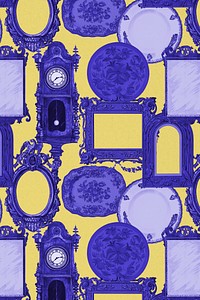 Blue furniture patterned background, remixed by rawpixel