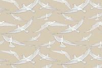 Dove patterned background, white bird design, remixed by rawpixel