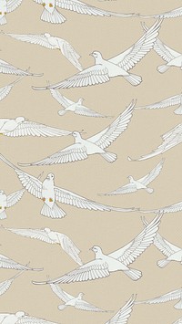 Dove pattern iPhone wallpaper, remixed by rawpixel