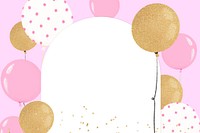 Pink balloon frame background, New Year party
