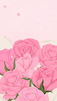 Valentine's rose bouquet mobile wallpaper, pink flower border background