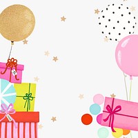 Birthday party background, cute celebration border