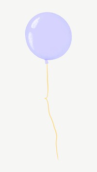 Purple balloon, birthday party decor collage element psd