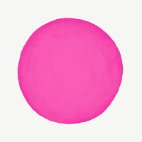Pink circle badge, geometric shape collage element psd