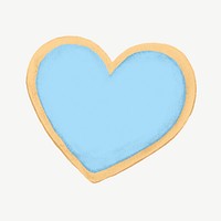 Blue heart cookie, Valentine's collage element psd