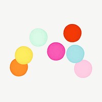 Colorful circle shapes, party decor collage element psd