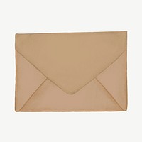 Brown envelope, stationery collage element psd