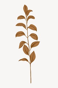 Brown leaf doodle illustration