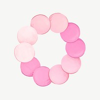 Baby teether toy, pink collage element psd