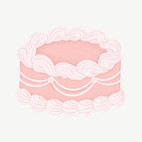 Pink wedding cake, celebration collage element psd