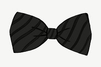 Black striped bow-tie, apparel collage element psd