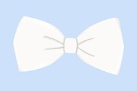 White bow-tie, apparel collage element psd