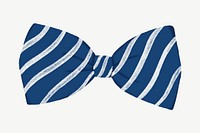 Blue striped bow-tie, apparel collage element psd