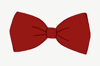 Red bow-tie, apparel collage element psd