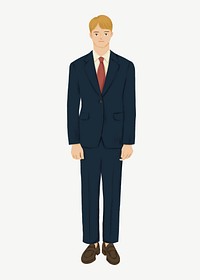 Blonde businessman, character collage element psd