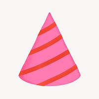 Birthday cone hat, pink striped design