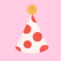 Polka dotted cone hat, red party decor
