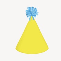 Yellow cone hat, birthday accessory graphic