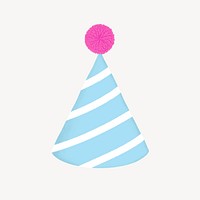 Birthday cone hat, blue striped design