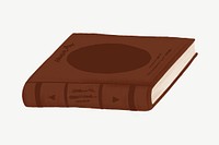 Brown book, education drawing clipart psd