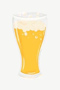 Beer glass, pint, celebration drink collage element psd