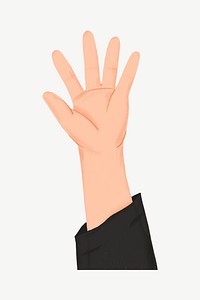Human rights, raised hand clipart psd