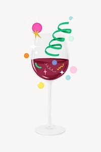 Red wine glass, party drink
