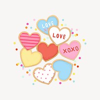 Valentine's heart cookies, cute illustration