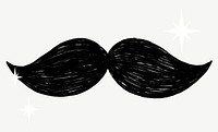 French mustache, journal collage element psd