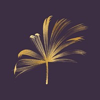 Aesthetic gold mangrove fan palm leaf illustration