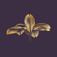 Aesthetic gold palm tree illustration