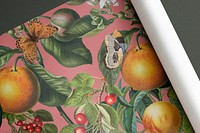 Wrapping paper mockup, vintage botanical pattern design psd